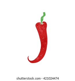 freehand retro cartoon chili pepper
