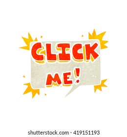freehand retro cartoon click me symbol