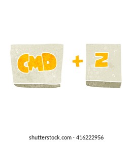 función Z del comando de dibujos animados retro a mano libre
