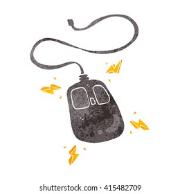 freehand retro cartoon computer mouse