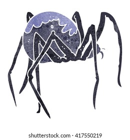 freehand retro cartoon creepy spider