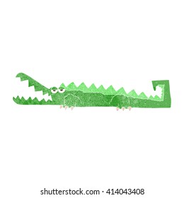 freehand retro cartoon crocodile