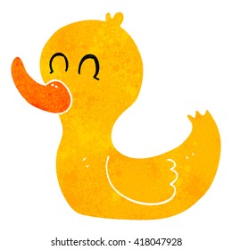freehand retro cartoon cute duck