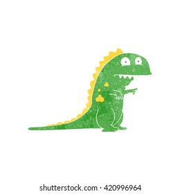 freehand retro cartoon dinosaur