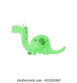 freehand retro cartoon dinosaur