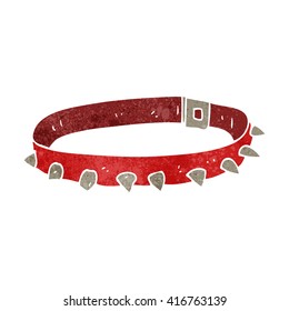 freehand retro cartoon dog collar