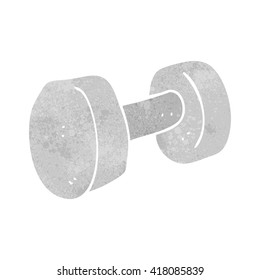 freehand retro cartoon dumbbell