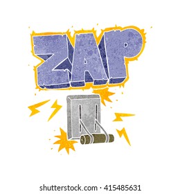 zapping de interruptor eléctrico de caricatura retro a mano libre