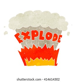 explosión de caricatura retro a mano libre