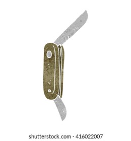 freehand retro cartoon folding knife