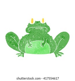 freehand retro cartoon frog