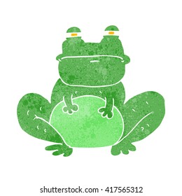 freehand retro cartoon frog