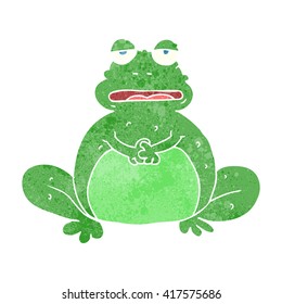 freehand retro cartoon frog