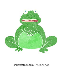 freehand retro cartoon frog