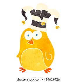 freehand retro cartoon funny bird