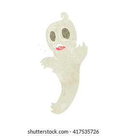 freehand retro cartoon ghost