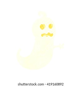 freehand retro cartoon ghost