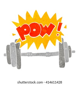 freehand retro cartoon gym barbell