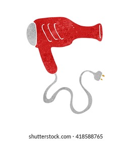 freehand retro cartoon hair dryer
