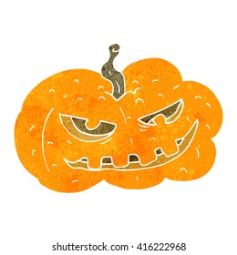 freehand retro cartoon halloween pumpkin
