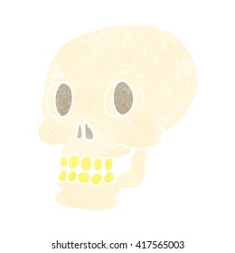 freehand retro cartoon halloween skull