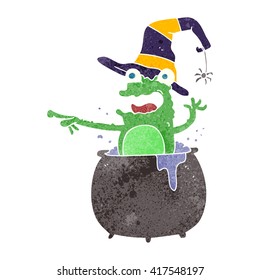 freehand retro cartoon halloween toad