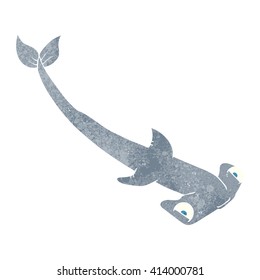 freehand retro cartoon hammerhead shark