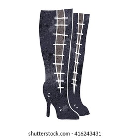 freehand retro cartoon high boots