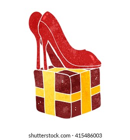 freehand retro cartoon high heel shoes gift