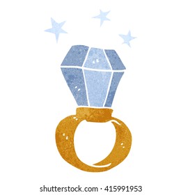 freehand retro cartoon huge engagement ring