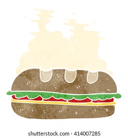 freehand retro cartoon huge sandwich