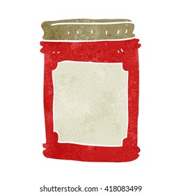 freehand retro cartoon jam jar