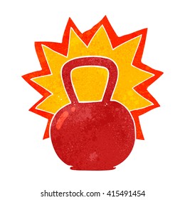 freehand retro cartoon kettle bell