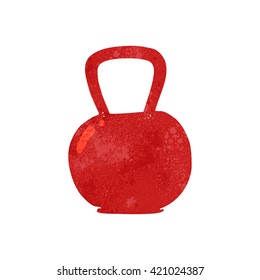 freehand retro cartoon kettle bell