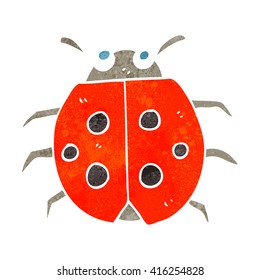 freehand retro cartoon ladybug