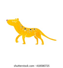 leopardo de caricatura retro de freehand