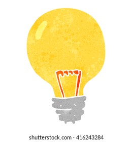 freehand retro cartoon light bulb