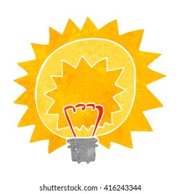 freehand retro cartoon light bulb