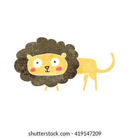freehand retro cartoon lion