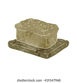 freehand retro cartoon loaf of bread