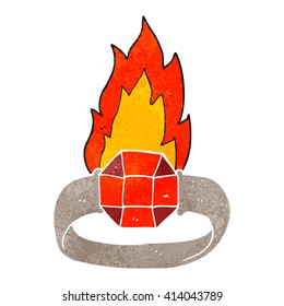anillo mágico retro de mano libre con enorme gema
