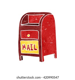 freehand retro cartoon mail box