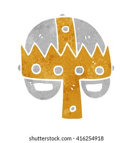 freehand retro cartoon medieval helmet