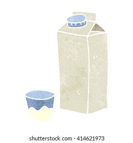 freehand retro cartoon milk carton