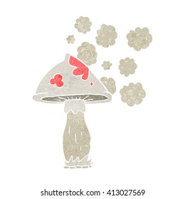 freehand retro cartoon mushroom