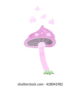 freehand retro cartoon mushroom