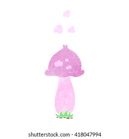 freehand retro cartoon mushroom