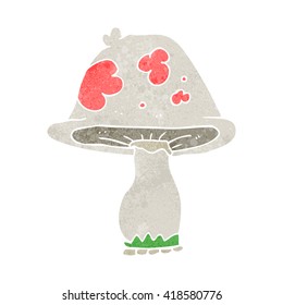 freehand retro cartoon mushroom