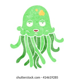 freehand retro cartoon octopus