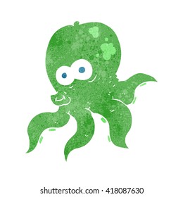 freehand retro cartoon octopus